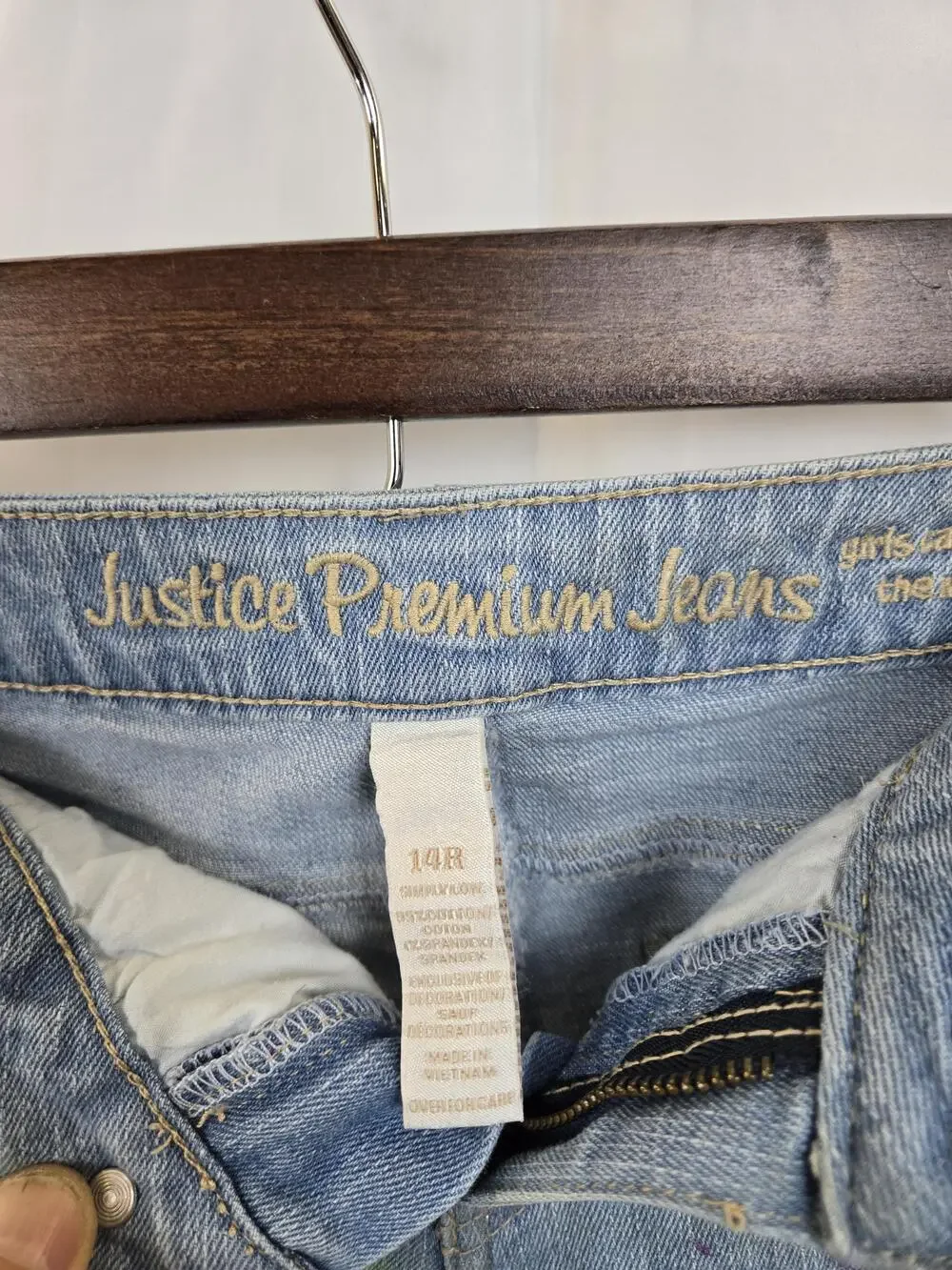 Justice Premium Jeans Girls 14R Blue Multicolor Tie Dye Skinny Simply Low Denim